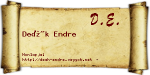 Deák Endre névjegykártya